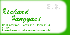 richard hangyasi business card